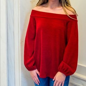 Red Off the Shoulder Top